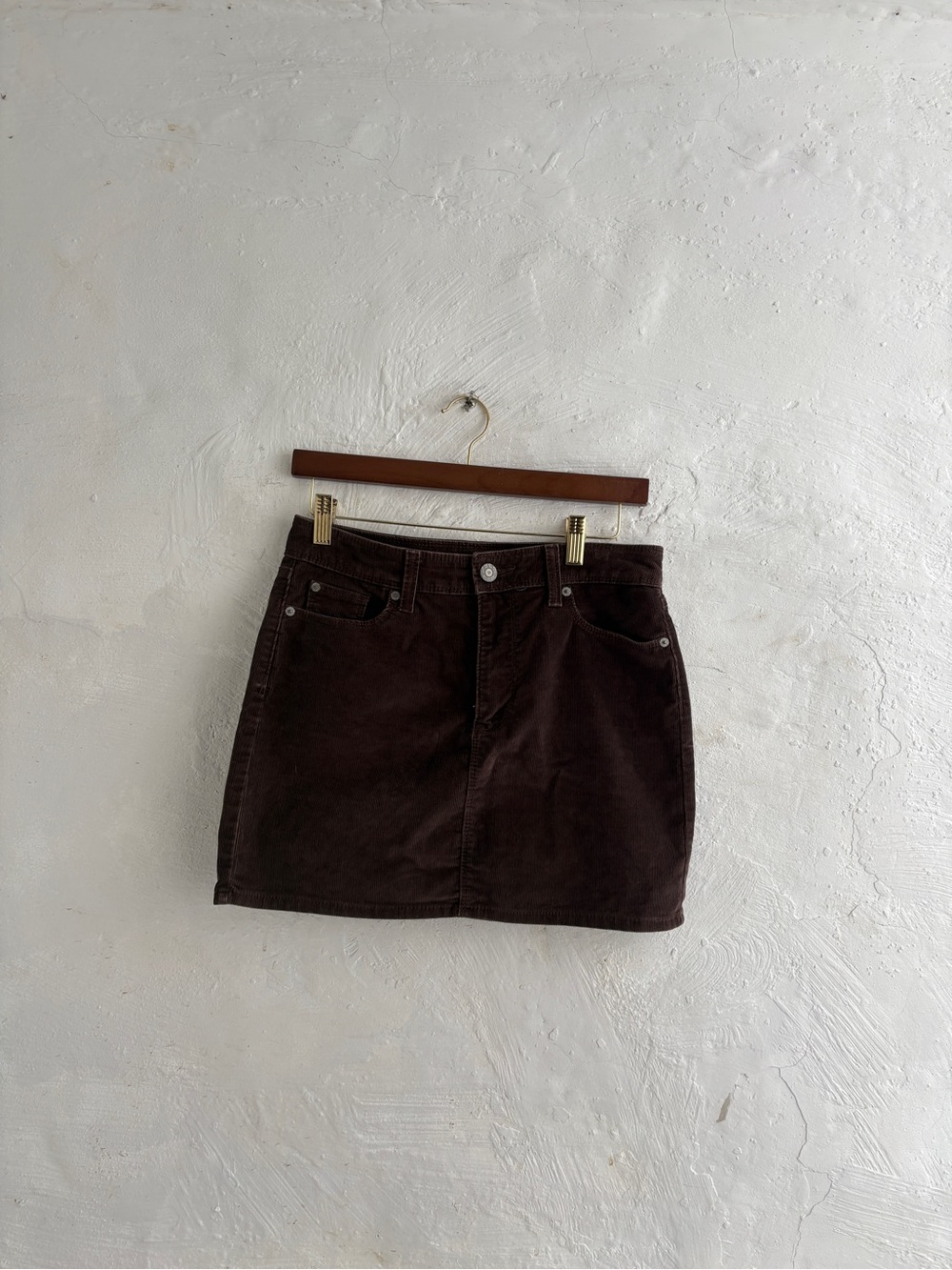 GAP Corduroy cotton blend Mini Skirt in woodsy brown